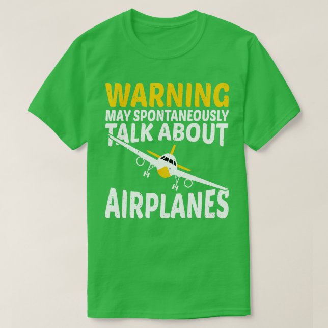 Varning kan spontant tala om flygplansspole t shirt (Design framsida)