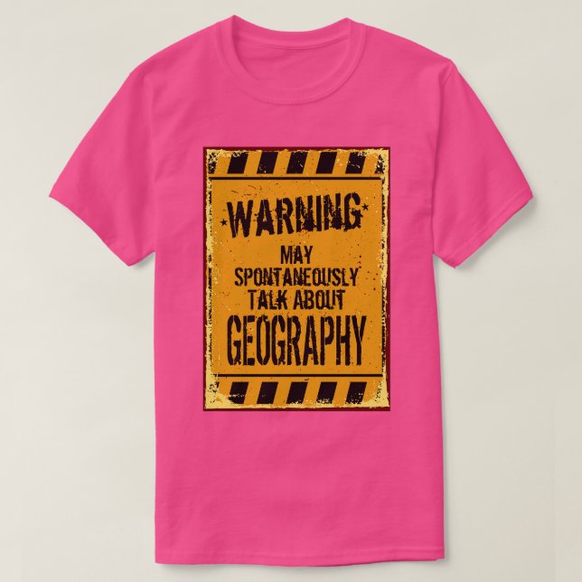 Varning kan spontant tala om geografi t shirt (Design framsida)