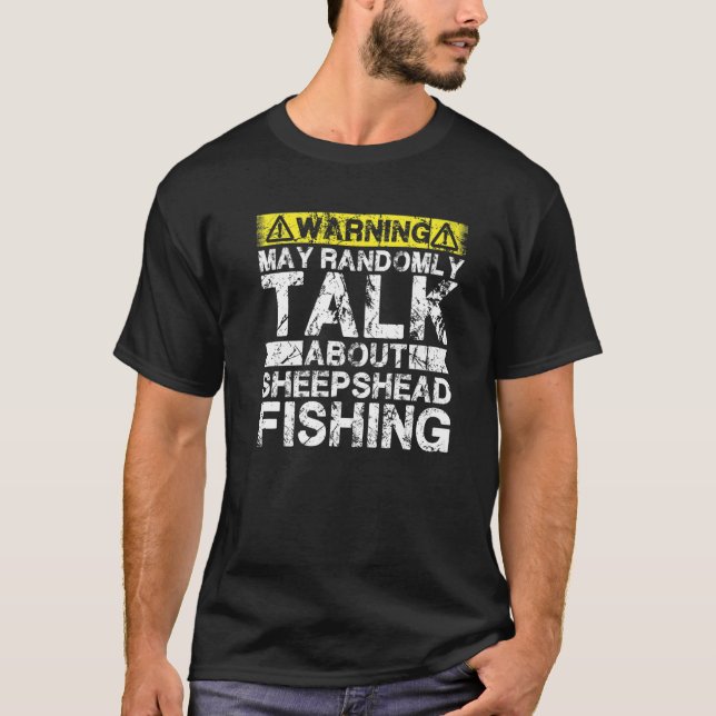 Varning kan tala om fiske av fårfisk t shirt (Framsida)