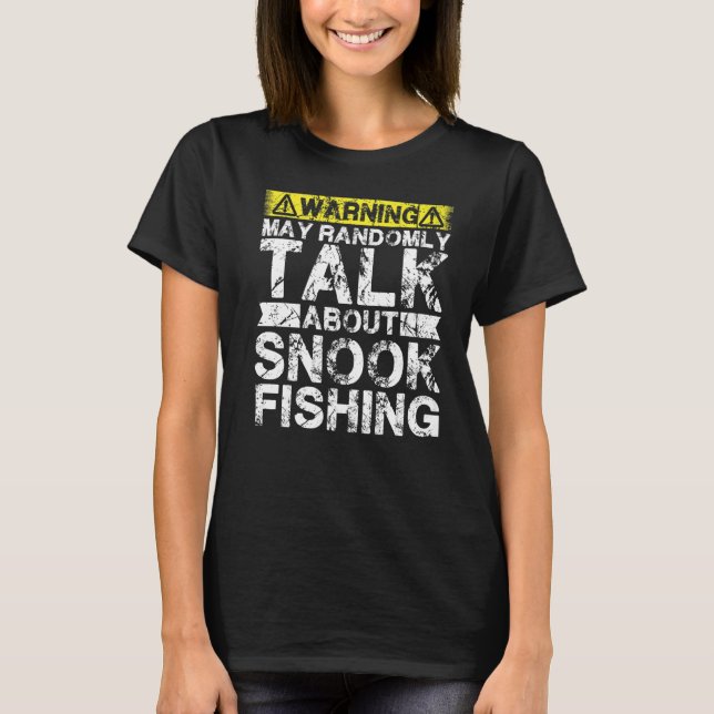Varning kan tala om fiske efter nook-fisk t shirt (Framsida)