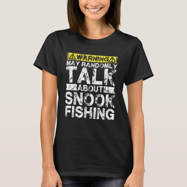 Varning kan tala om fiske efter nook-fisk t shirt (Framsida)