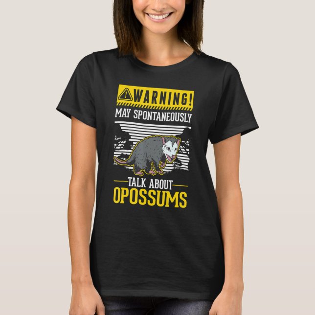 Varning Kan tala spontant om pungråttor T Shirt (Framsida)