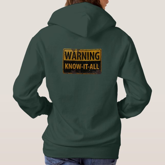 VARNING KNOW-IT-ALL - Varningsskylt vid Metall T Shirt (Baksida)