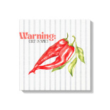 Varning kock är kryddig röd chilipeppar köksart