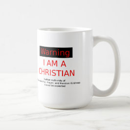 Varning - kristen vitkaffemugg kaffemugg