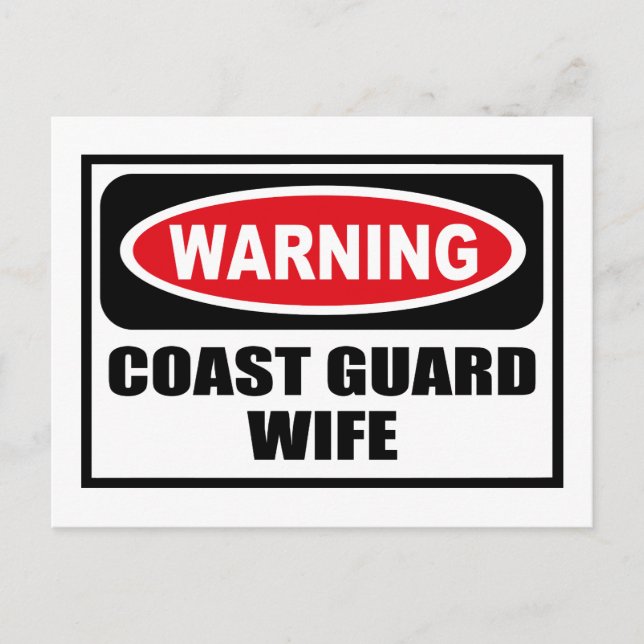 Varning KUSTEN-GUARD WIFE-vykort Vykort (Framsida)