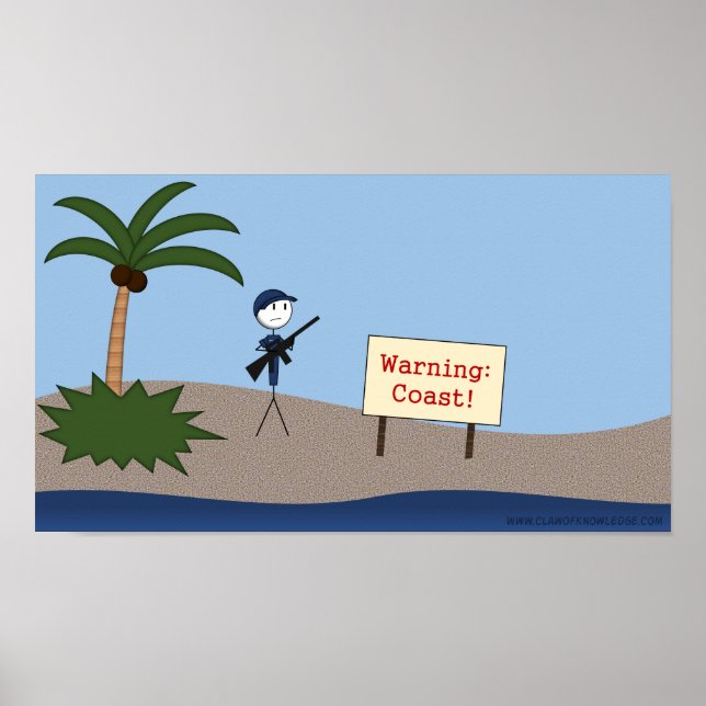 Varning: Kusten!" Poster (Framsidan)