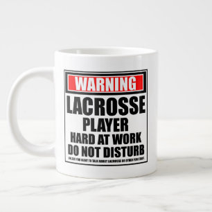 Varning Lacrosse Player - hårt arbete Jumbo Mugg