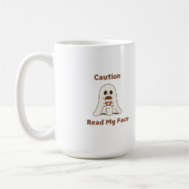 Varning Läs min Ansikte på en Kaffemugg