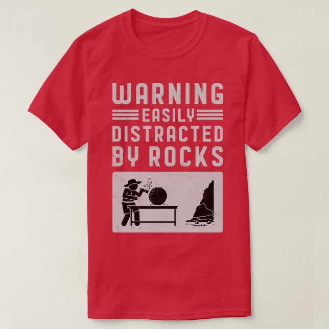 Varning lätt spridd av Sten geolog Rockh T Shirt (Design framsida)
