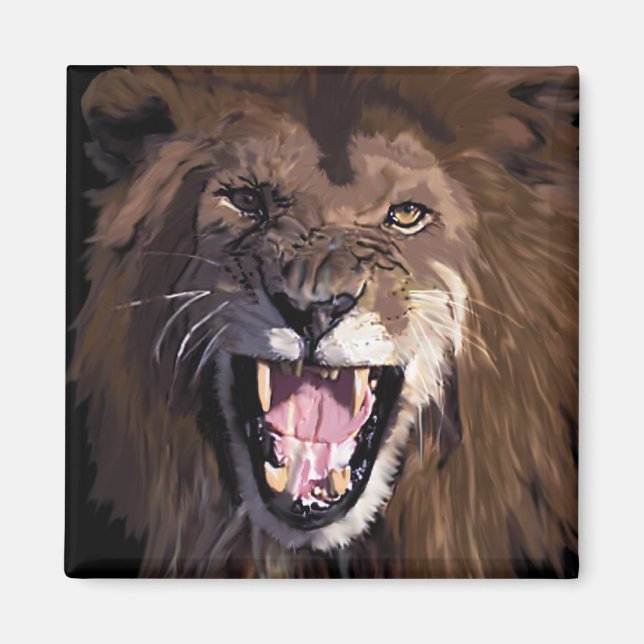 Varning lejon magnet (Framsidan)