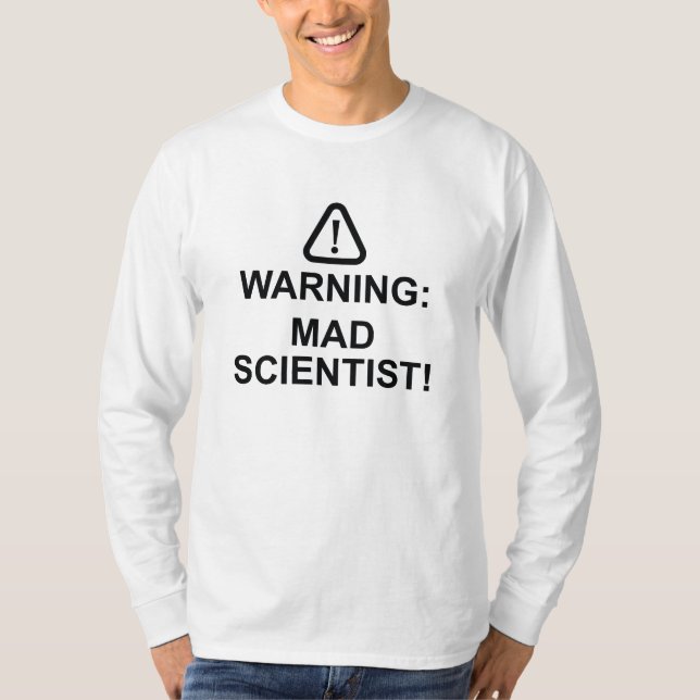 Varning Mad Scientist T Shirt (Framsida)