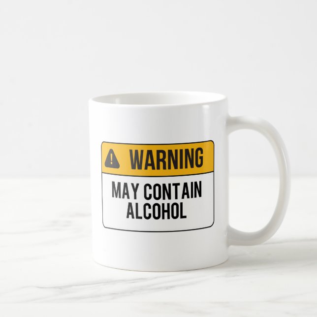 Varning - maj innehåller alkohol kaffemugg (Höger)