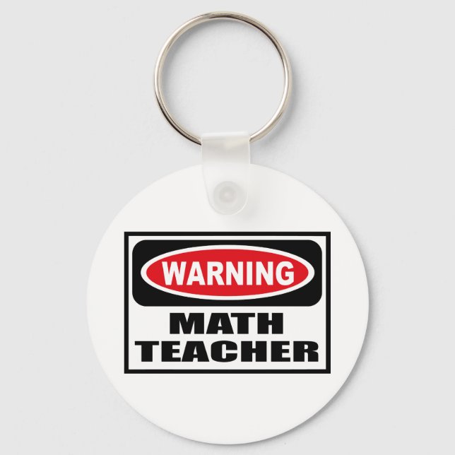 Varning MATH TEACHER Nyckelring (Framsida)