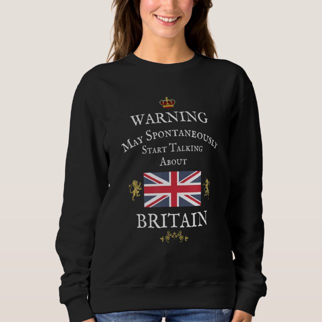 Varning May Prata Spontantantan Britain Fla T Shirt (Framsida)