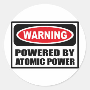 Varning med ATOMISKT KRAFTFÄLT Runt Klistermärke