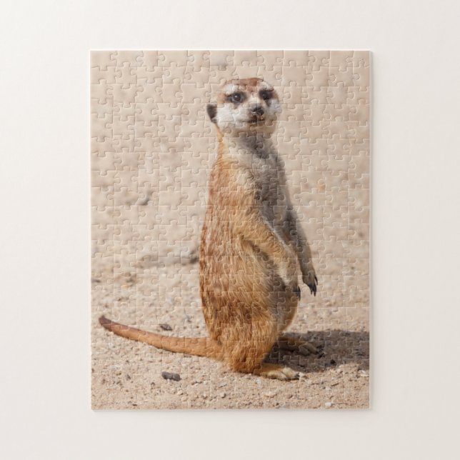 Varning Meerkat Stående Jigszle Puzzle Pussel (Vertikal)