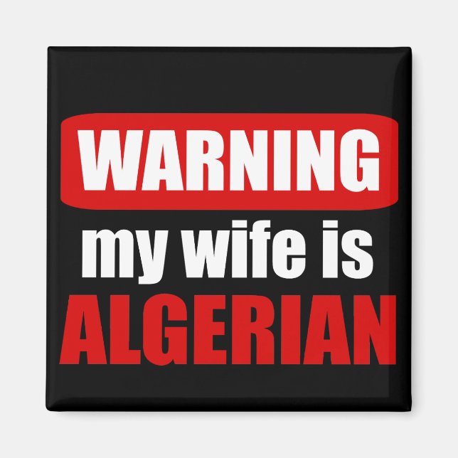 Varning min fru är algerisk magnet (Framsidan)