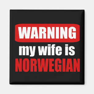 Varning min fru är norsk magnet