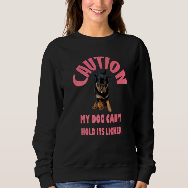 Varning Min Hund Kan Inte Hålla Sin Drunkna Rottwe T Shirt (Framsida)
