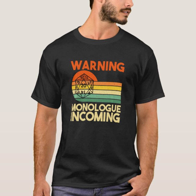 Varning Monolog Income Dungeon Öga Rpg Roll Dr. T Shirt (Framsida)