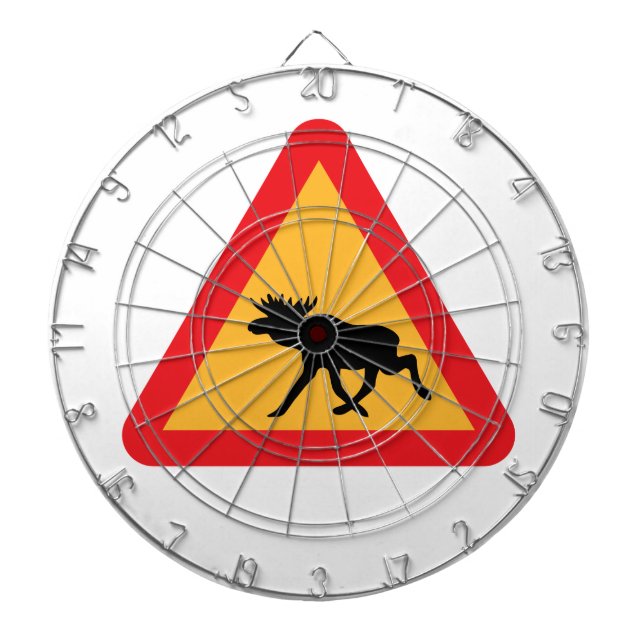 Varning Moose Svenska Traffic Sign Piltavla (Framsidan)