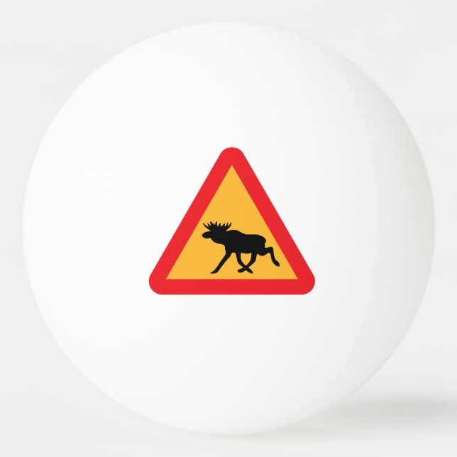 Varning Moose Svenska Traffic Sign Pingisboll (Framsidan)