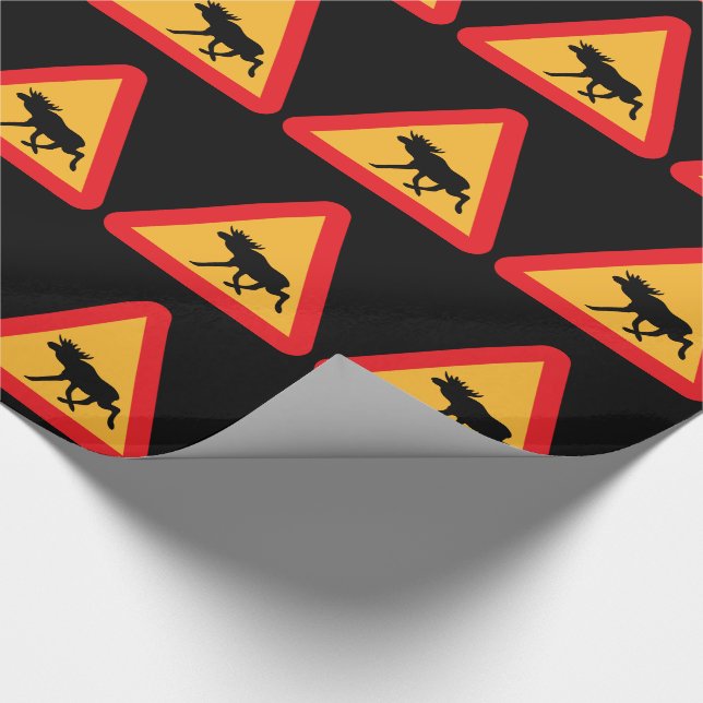Varning Moose Svenska Traffic Sign Presentpapper (Hörn)