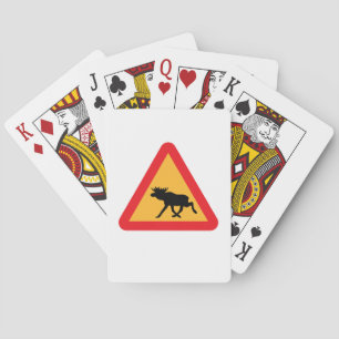 Varning Moose Svenska Traffic Sign Spelkort