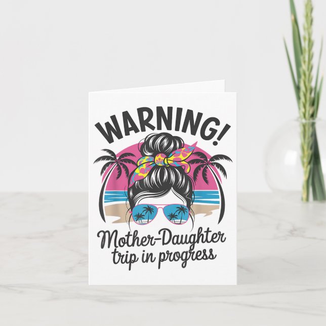 Varning Mor dotter Resa under Progress Funny längs Kort (Framsida)