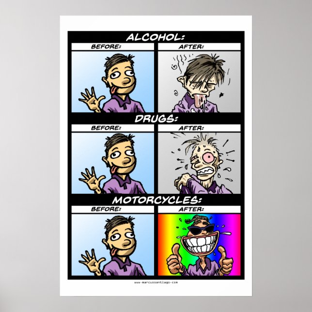 Varning: Motorcyklar är beroendeframkallande (men  Poster (Framsidan)