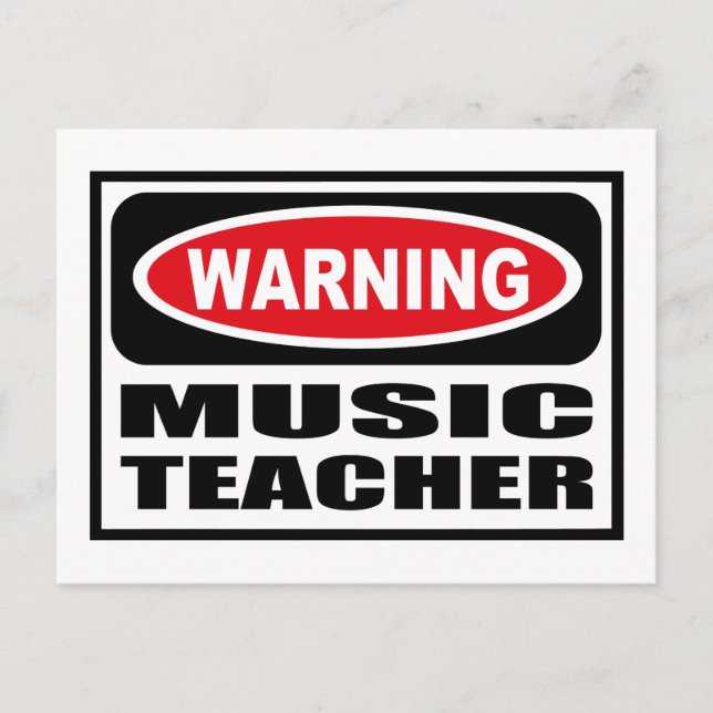 Varning MUSIC TEACHER-vykort Vykort (Framsida)
