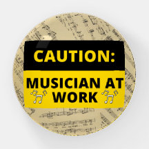 Varning musiker på jobbet Musik noter Funny