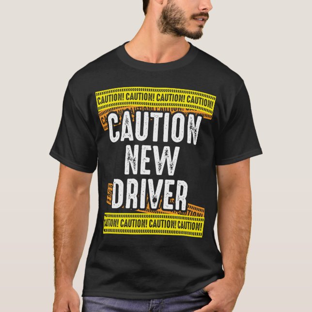 Varning ny drivrutin Nyligen licensierad körning T Shirt (Framsida)