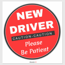 Varning ny drivrutinstecken (var patienten) röd klistermärken