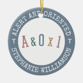 Varning och orienterad mot person A&OX1 sjuksköter Julgransprydnad Keramik