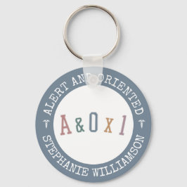 Varning och orienterad mot person A&OX1 sjuksköter Nyckelring