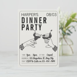 Varning och svart återloppsbelysning Party Inbjudningar