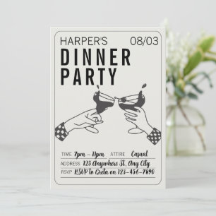 Varning och svart återloppsbelysning Party Inbjudningar