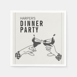 Varning och svart återloppsbelysning Party Pappersservett