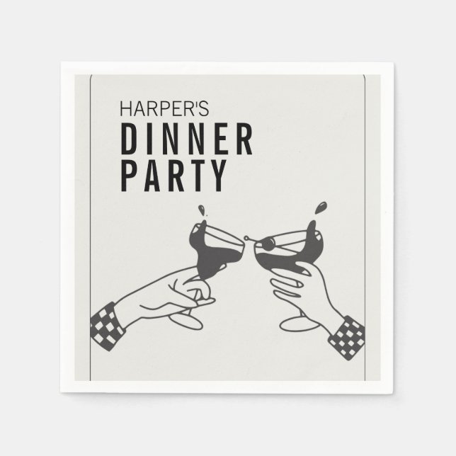 Varning och svart återloppsbelysning Party Pappersservett (Framsidan)