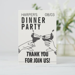 Varning och svart återloppsbelysning Party Tack Kort