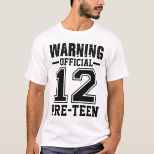 Varning Officiell 12 tonåring i förväg T Shirt