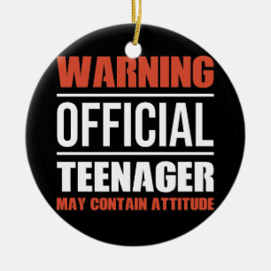 Varning Officiell Teenager 13 Birthday kan innehål Julgransprydnad Keramik