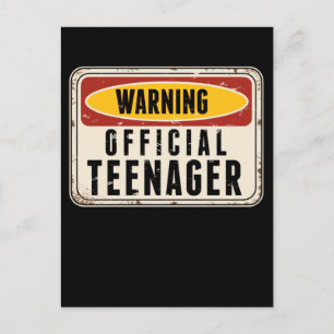 Varning Officiell Tonårspojkar Flickor 13-årsdag Vykort