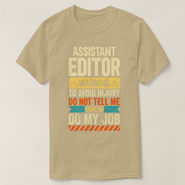 Varning om assistentredigerare t shirt (Design framsida)