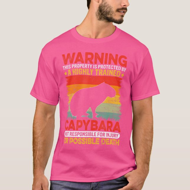 Varning om att Egendom skyddas Capybara Rodent T Shirt (Framsida)