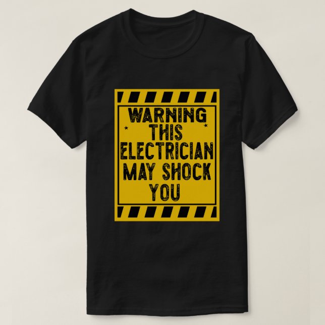 Varning om att elläkaren kan slå dig t shirt (Design framsida)