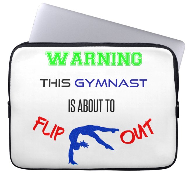 Varning om att gymnasten håller på att vända sig laptop fodral (Framsidan)
