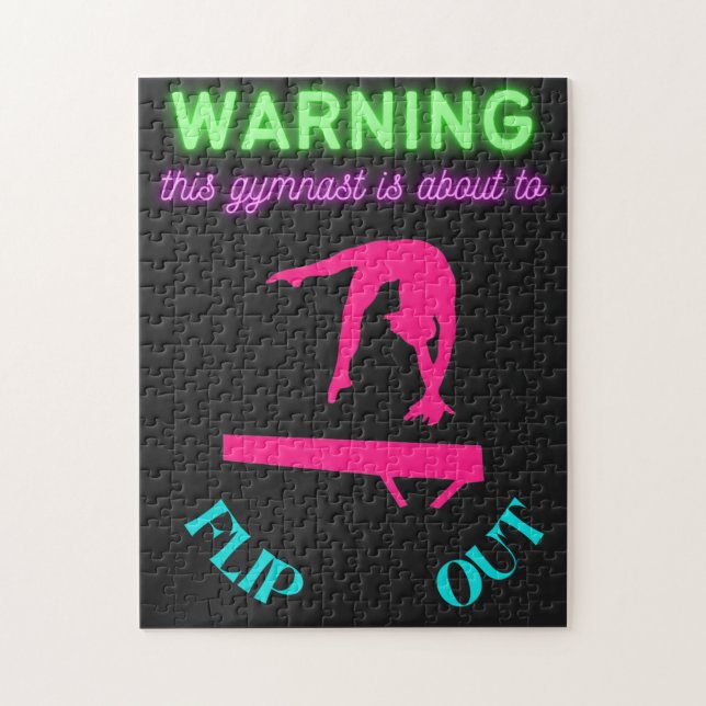 Varning om att gymnasten håller på att vända sig pussel (Vertikal)